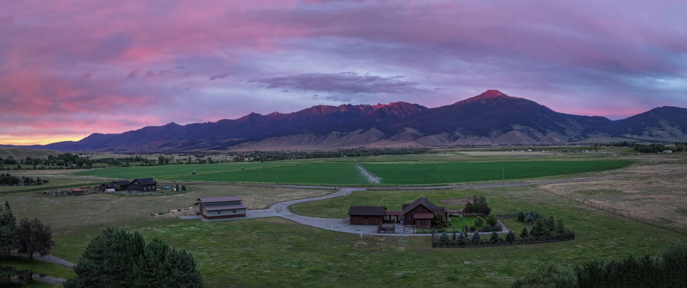 Pink evening sky over Paradise Valley