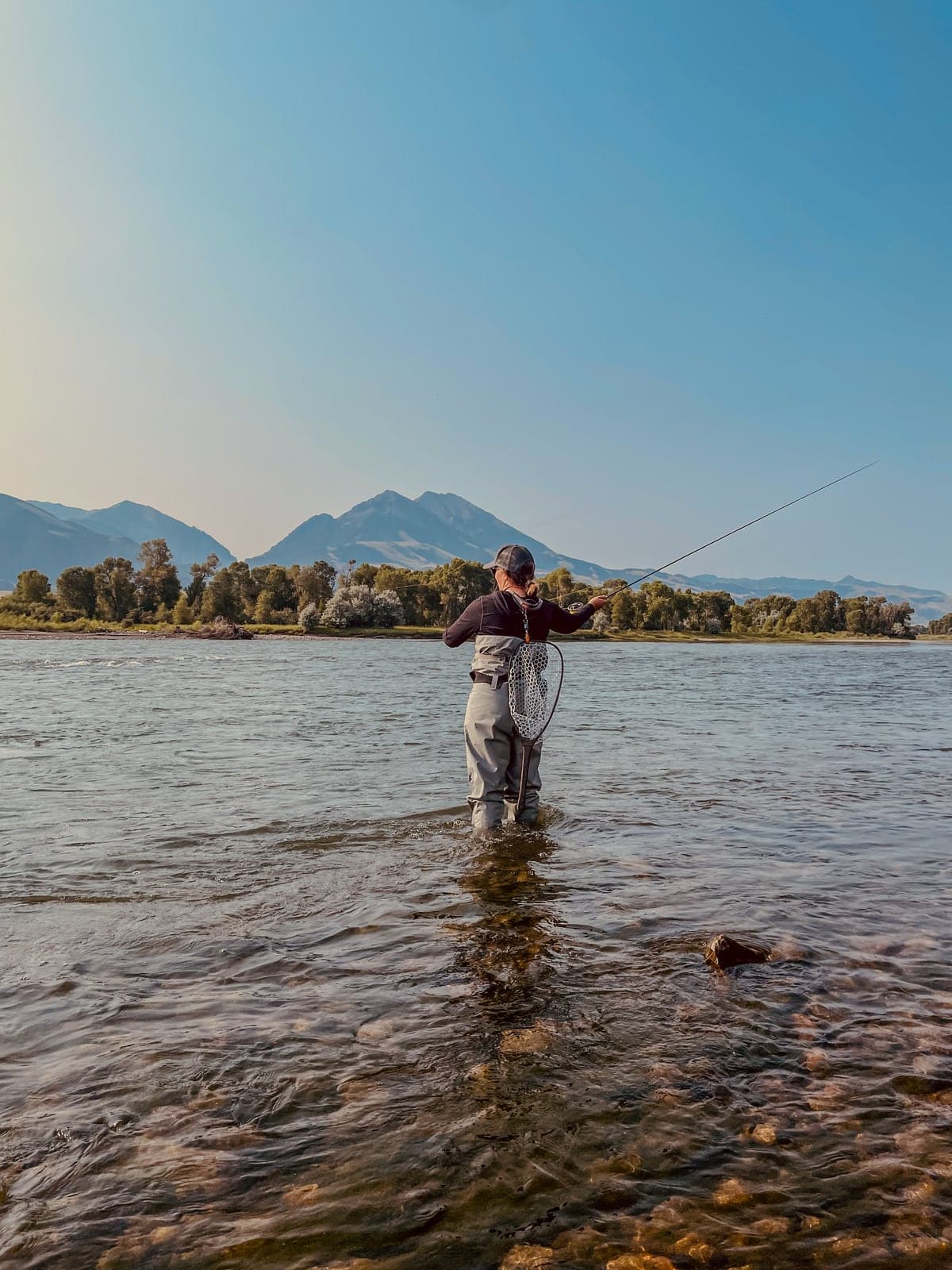 Fly fishing on the Yellowstone River near Paradise Valley